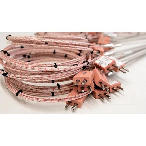 تصویر ترموکوپل E سیمی ساتک 98 با دقت بالا برای اندازه‌ گیری دمای صنعتی